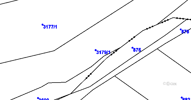 Parcela st. 3179/1 v KÚ Krupá, Katastrální mapa