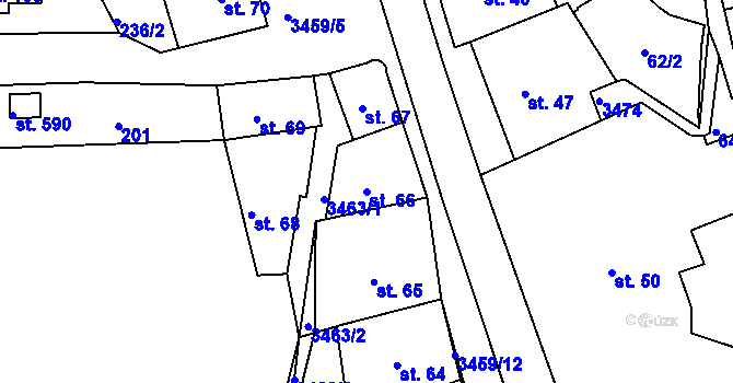 Parcela st. 66 v KÚ Krupka, Katastrální mapa