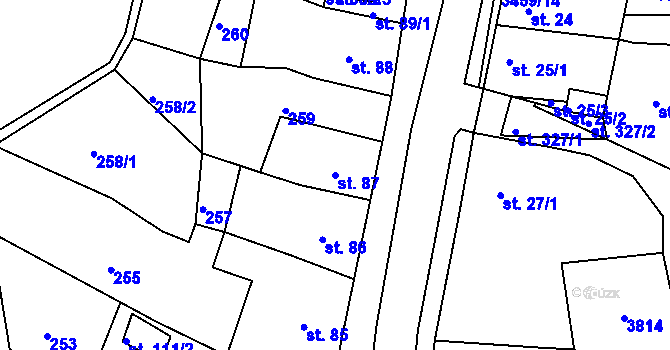 Parcela st. 87 v KÚ Krupka, Katastrální mapa
