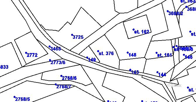 Parcela st. 376 v KÚ Krupka, Katastrální mapa