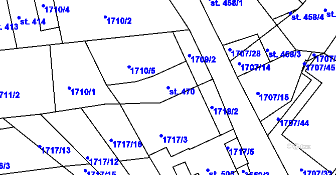Parcela st. 470 v KÚ Krupka, Katastrální mapa