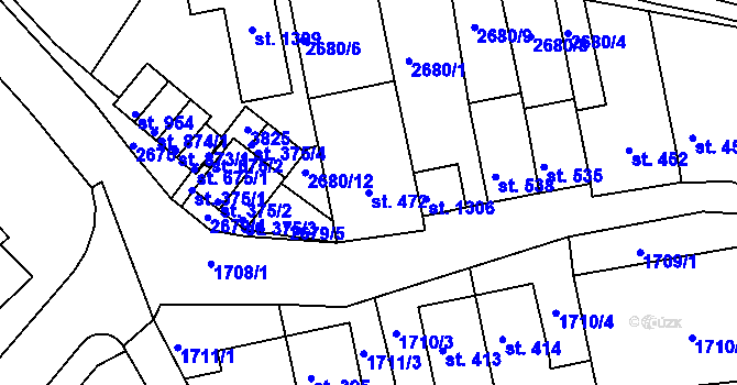 Parcela st. 472 v KÚ Krupka, Katastrální mapa