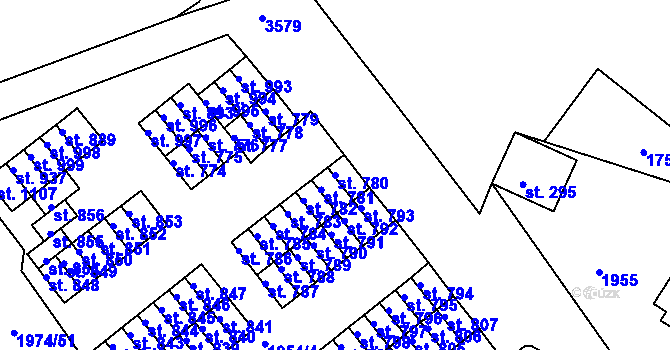 Parcela st. 780 v KÚ Krupka, Katastrální mapa