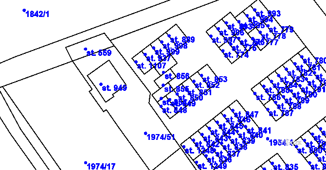 Parcela st. 855 v KÚ Krupka, Katastrální mapa