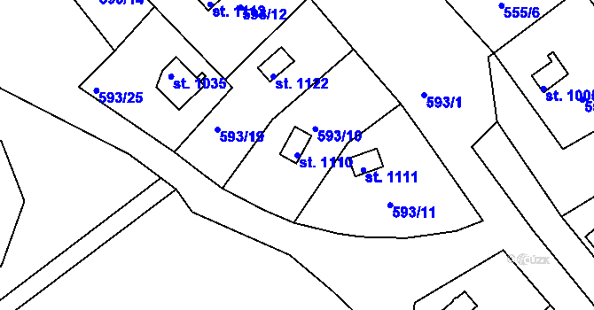 Parcela st. 1110 v KÚ Krupka, Katastrální mapa