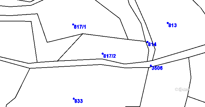 Parcela st. 817/2 v KÚ Krupka, Katastrální mapa