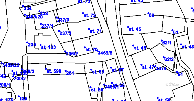 Parcela st. 3459/5 v KÚ Krupka, Katastrální mapa