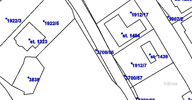 Parcela st. 3700/56 v KÚ Krupka, Katastrální mapa