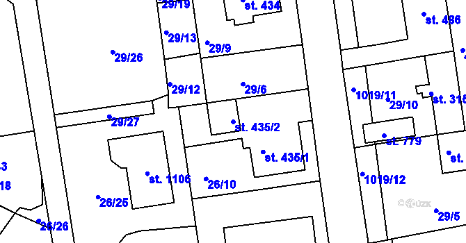 Parcela st. 435/2 v KÚ Bohosudov, Katastrální mapa