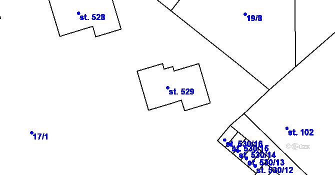 Parcela st. 529 v KÚ Bohosudov, Katastrální mapa