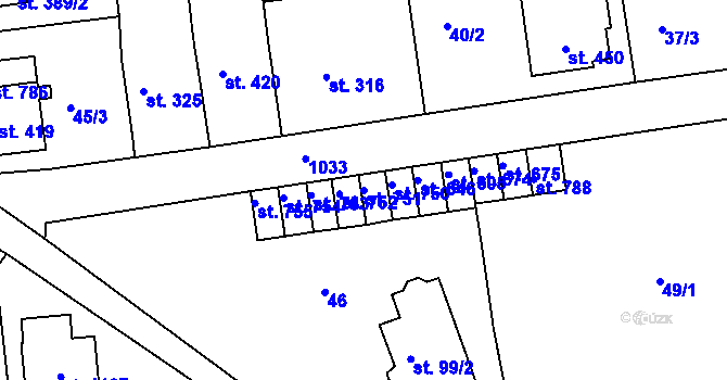 Parcela st. 751 v KÚ Bohosudov, Katastrální mapa