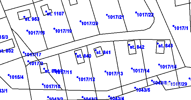 Parcela st. 841 v KÚ Bohosudov, Katastrální mapa
