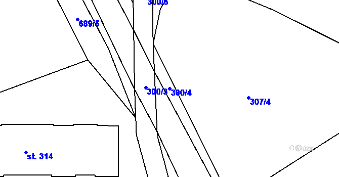 Parcela st. 300/4 v KÚ Bohosudov, Katastrální mapa
