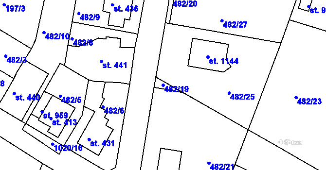 Parcela st. 482/19 v KÚ Bohosudov, Katastrální mapa