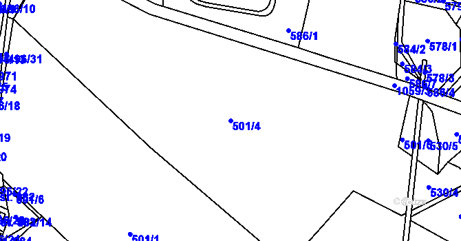 Parcela st. 501/4 v KÚ Bohosudov, Katastrální mapa