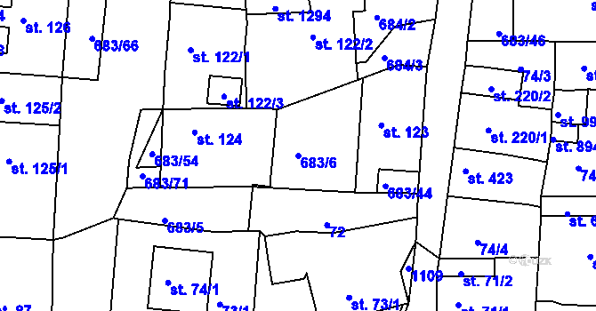 Parcela st. 683/6 v KÚ Bohosudov, Katastrální mapa