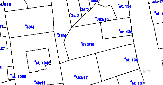 Parcela st. 683/16 v KÚ Bohosudov, Katastrální mapa