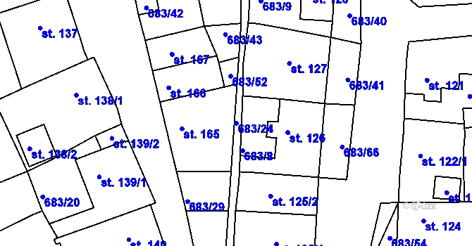 Parcela st. 683/24 v KÚ Bohosudov, Katastrální mapa