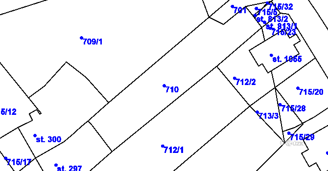 Parcela st. 710 v KÚ Bohosudov, Katastrální mapa