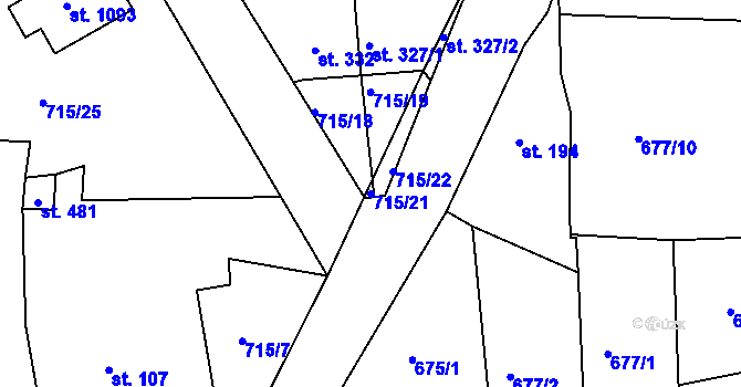 Parcela st. 715/21 v KÚ Bohosudov, Katastrální mapa