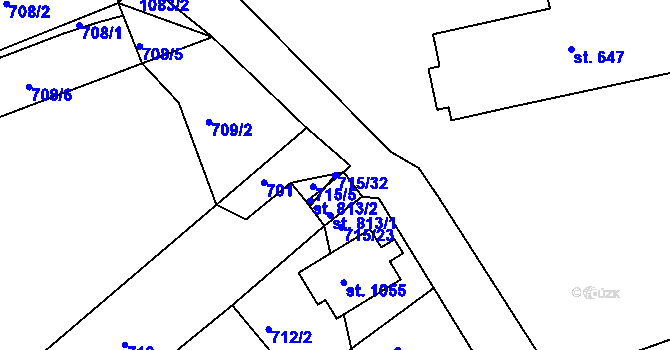 Parcela st. 715/32 v KÚ Bohosudov, Katastrální mapa