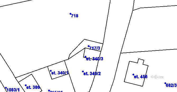 Parcela st. 717/3 v KÚ Bohosudov, Katastrální mapa