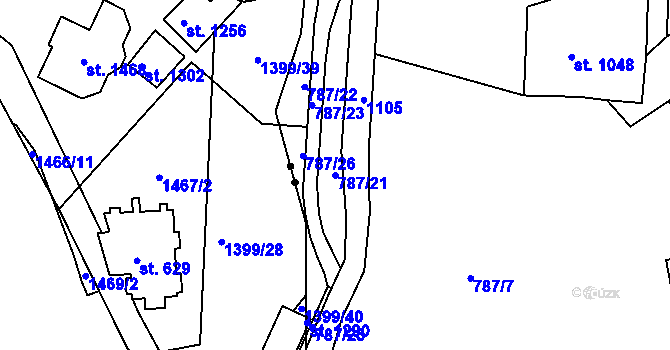 Parcela st. 787/21 v KÚ Bohosudov, Katastrální mapa