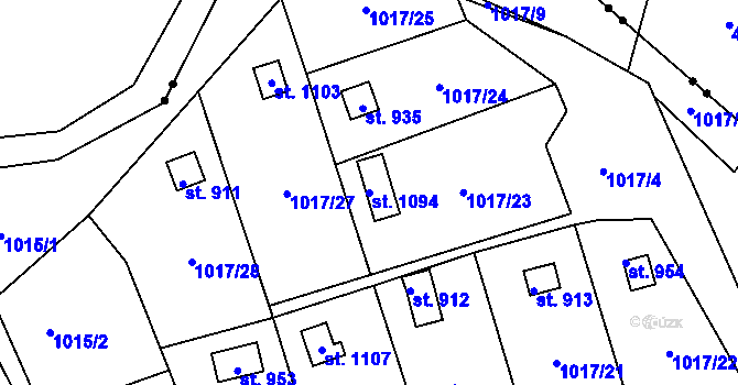 Parcela st. 1094 v KÚ Bohosudov, Katastrální mapa