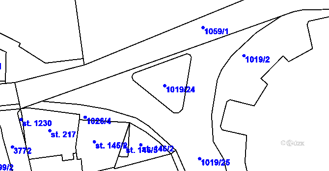 Parcela st. 1019/24 v KÚ Bohosudov, Katastrální mapa