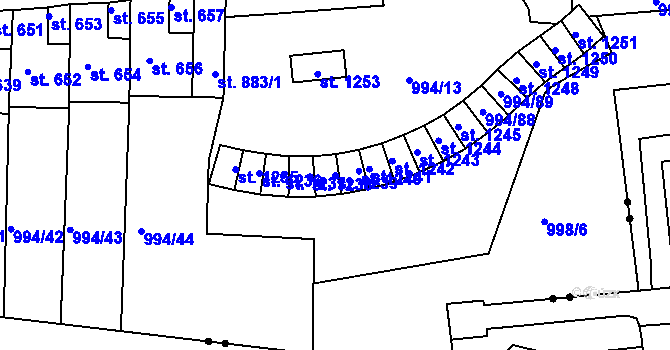 Parcela st. 1239 v KÚ Bohosudov, Katastrální mapa