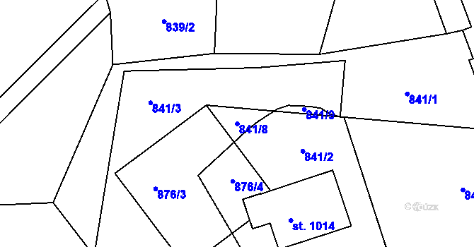 Parcela st. 841/8 v KÚ Bohosudov, Katastrální mapa