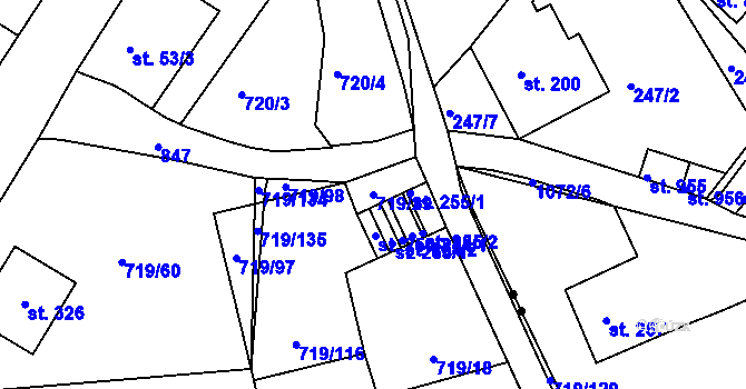 Parcela st. 719/29 v KÚ Nové Modlany, Katastrální mapa