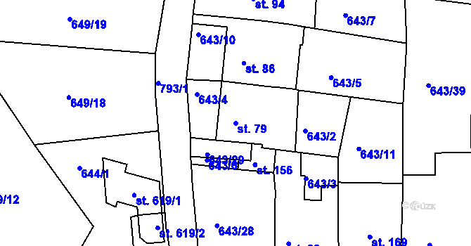 Parcela st. 79 v KÚ Maršov u Krupky, Katastrální mapa