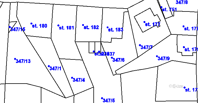 Parcela st. 237 v KÚ Maršov u Krupky, Katastrální mapa