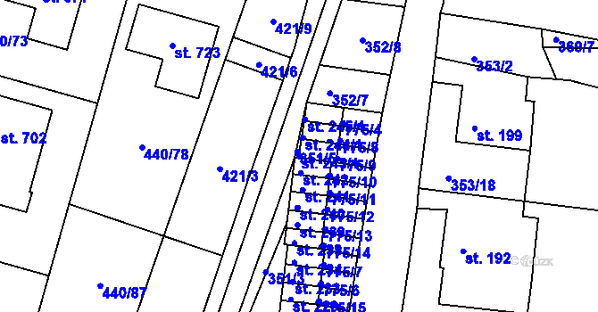 Parcela st. 243/1 v KÚ Maršov u Krupky, Katastrální mapa