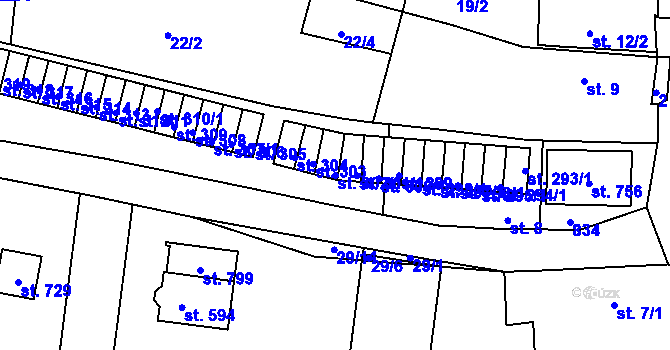 Parcela st. 302/1 v KÚ Maršov u Krupky, Katastrální mapa