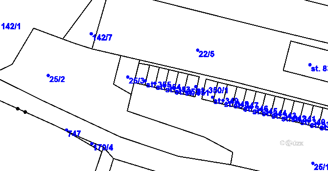 Parcela st. 353 v KÚ Maršov u Krupky, Katastrální mapa
