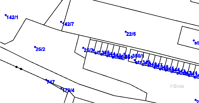 Parcela st. 354 v KÚ Maršov u Krupky, Katastrální mapa