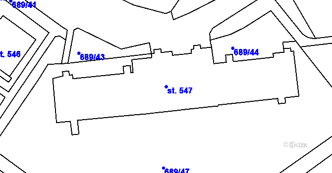 Parcela st. 547 v KÚ Maršov u Krupky, Katastrální mapa