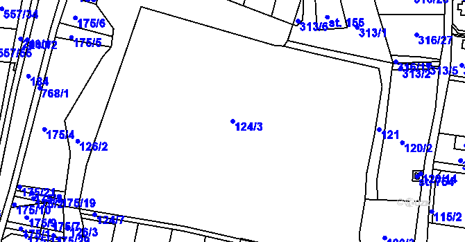 Parcela st. 124/3 v KÚ Maršov u Krupky, Katastrální mapa