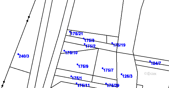 Parcela st. 175/2 v KÚ Maršov u Krupky, Katastrální mapa