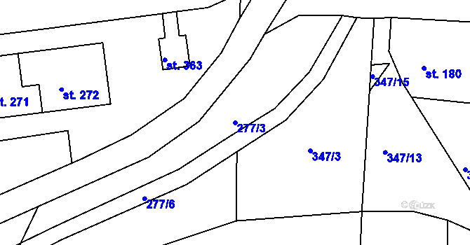 Parcela st. 277/3 v KÚ Maršov u Krupky, Katastrální mapa