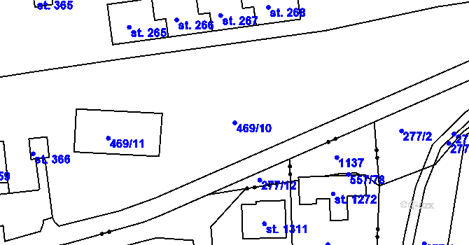 Parcela st. 469/10 v KÚ Maršov u Krupky, Katastrální mapa