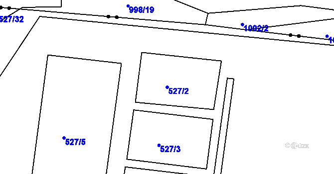 Parcela st. 527/2 v KÚ Maršov u Krupky, Katastrální mapa