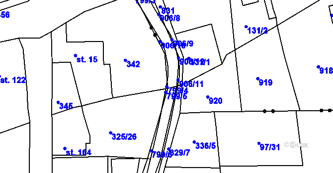 Parcela st. 799/4 v KÚ Maršov u Krupky, Katastrální mapa