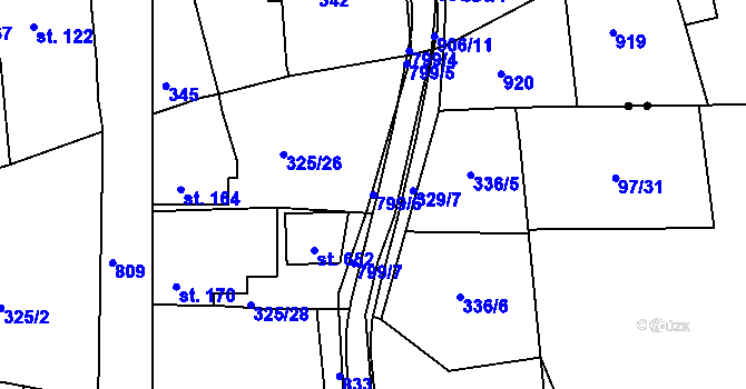 Parcela st. 799/6 v KÚ Maršov u Krupky, Katastrální mapa