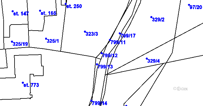 Parcela st. 799/12 v KÚ Maršov u Krupky, Katastrální mapa