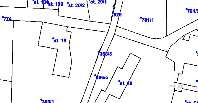 Parcela st. 368/3 v KÚ Maršov u Krupky, Katastrální mapa