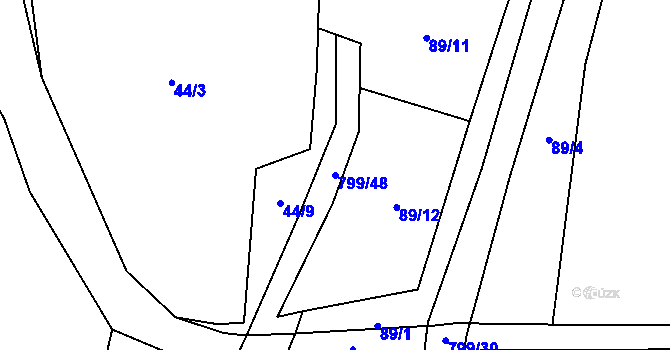 Parcela st. 799/48 v KÚ Maršov u Krupky, Katastrální mapa