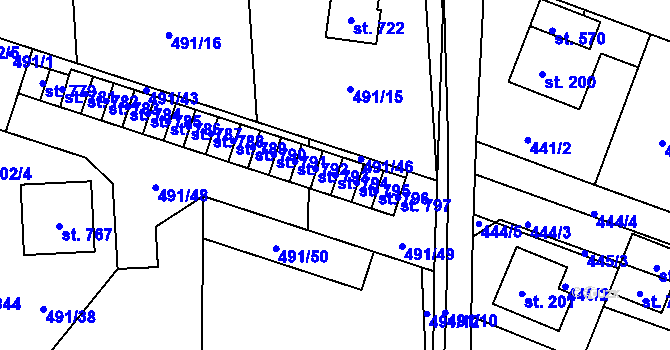 Parcela st. 794 v KÚ Maršov u Krupky, Katastrální mapa